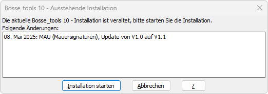 Bosse_tools: ausstehende Installation